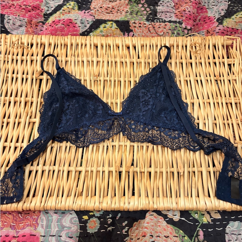 Elegant Navy Lace Bralette
